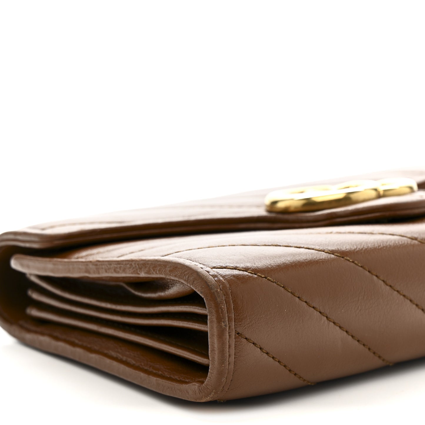 Azalea Calfskin Matelasse Diagonal GG Marmont Chain Wallet Cuir