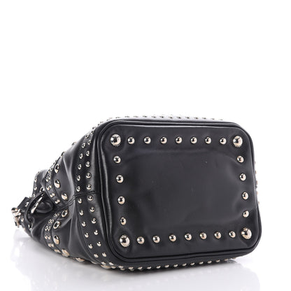 Prada Soft Calf Studded Drawstring Bag Nero Black 4 of 8