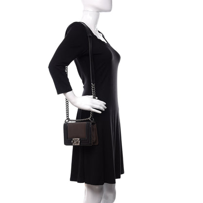 Chanel Glazed Calfskin Small Boy Flap Black Brown 2 of 14