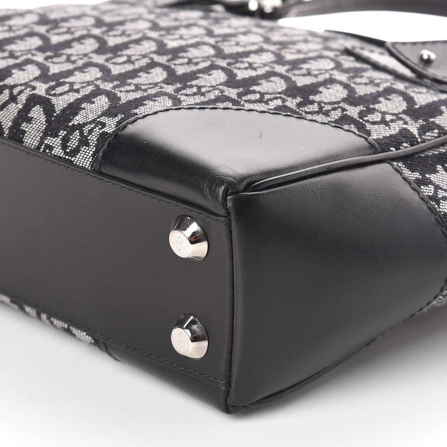 Denim Calfskin Monogram Tote Black