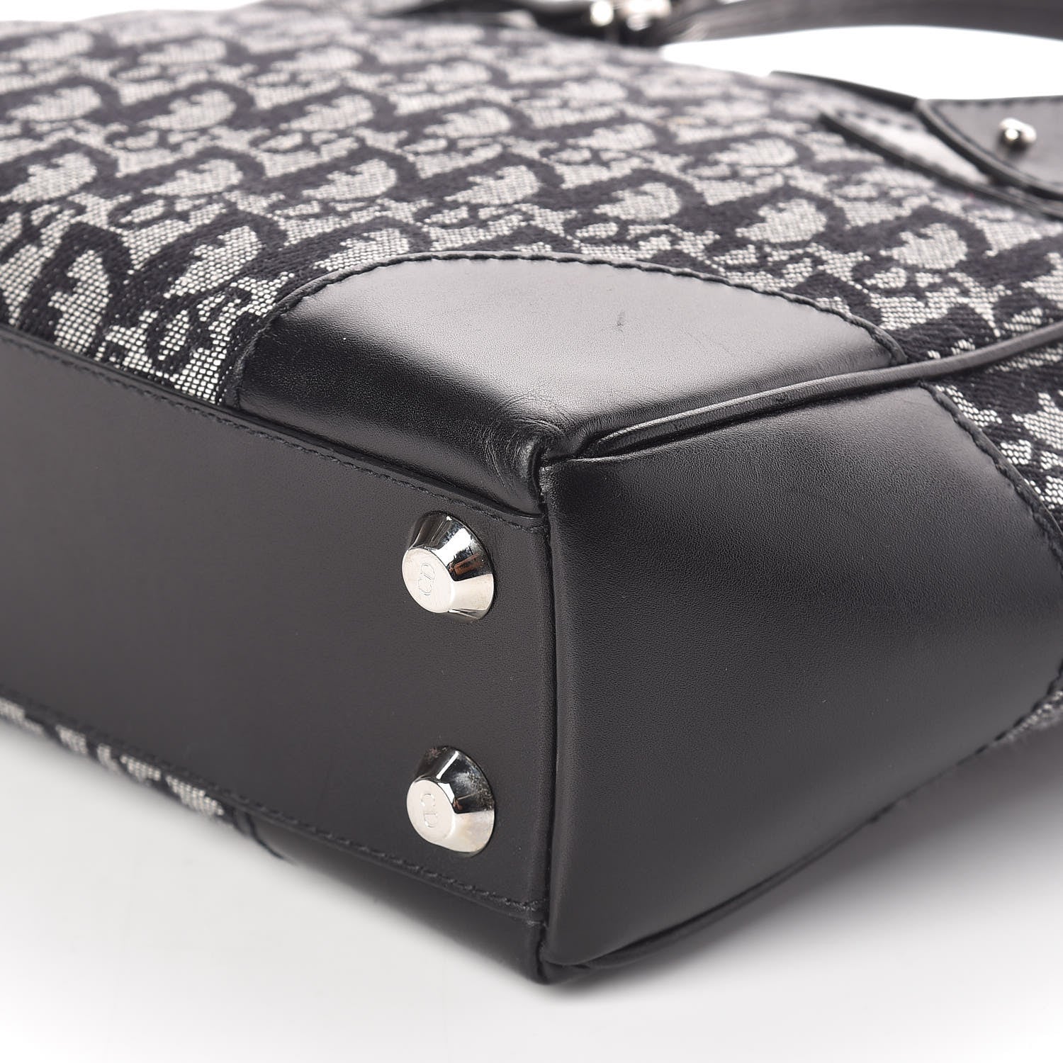 Christian Dior Denim Calfskin Monogram Tote Black 10 of 10