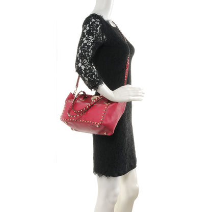 Valentino Garavani Vitello Mini Rockstud Tote Cyclamin 2 of 7
