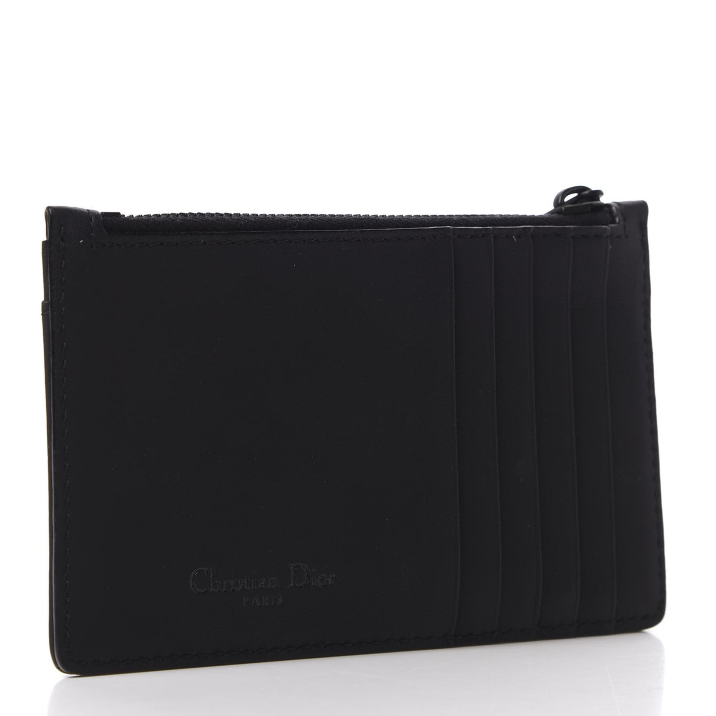 Ultra Matte Calfskin Studded Diorama Card Holder Black