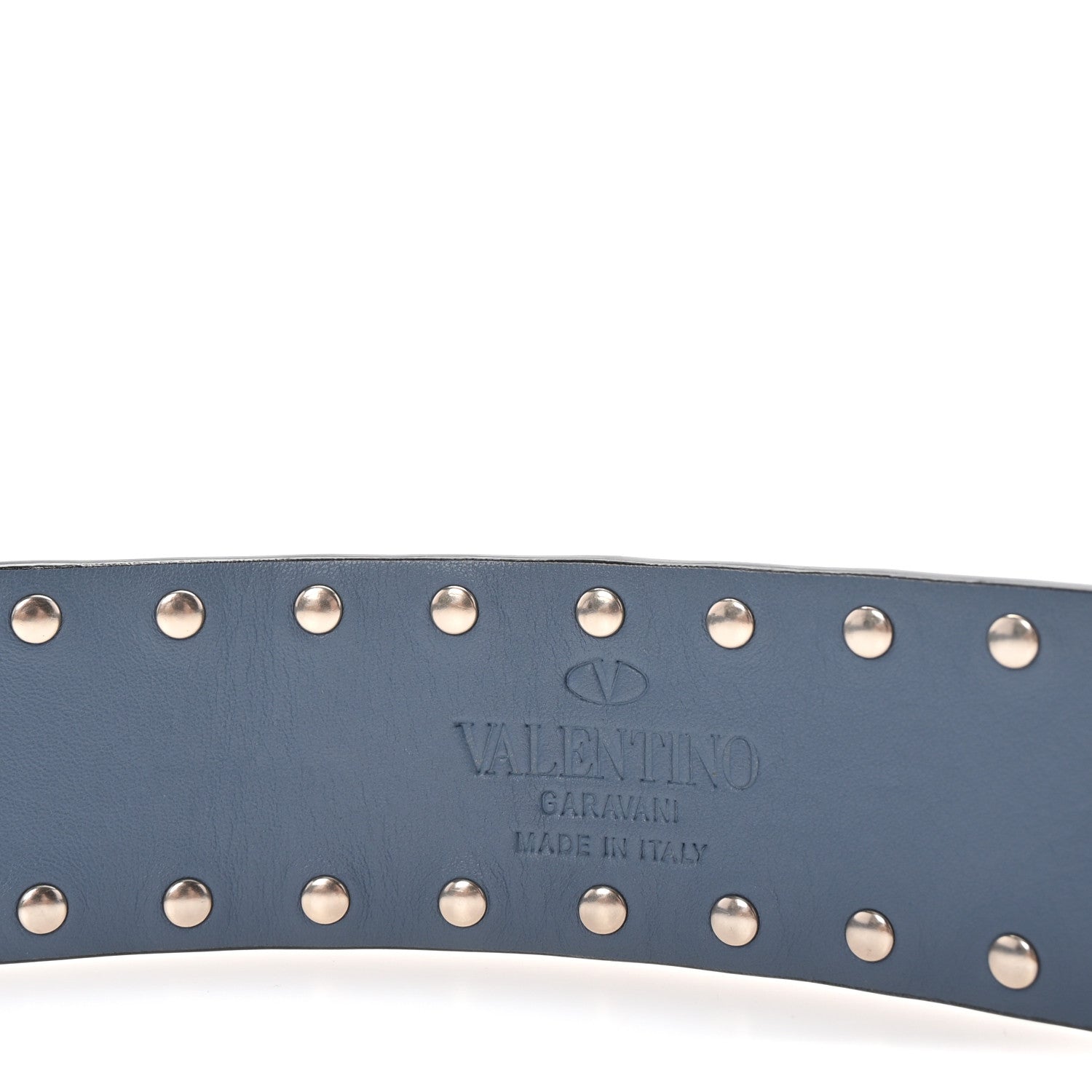 Valentino Garavani Suede Rockstud Spike Shoulder Strap Blue 4 of 4