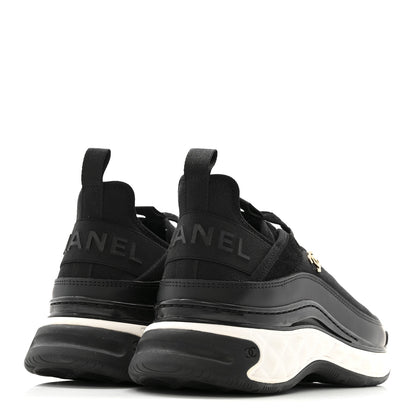 Chanel Velvet Calfskin Mixed Fibers CC Sneakers 39.5 Black 5 of 10