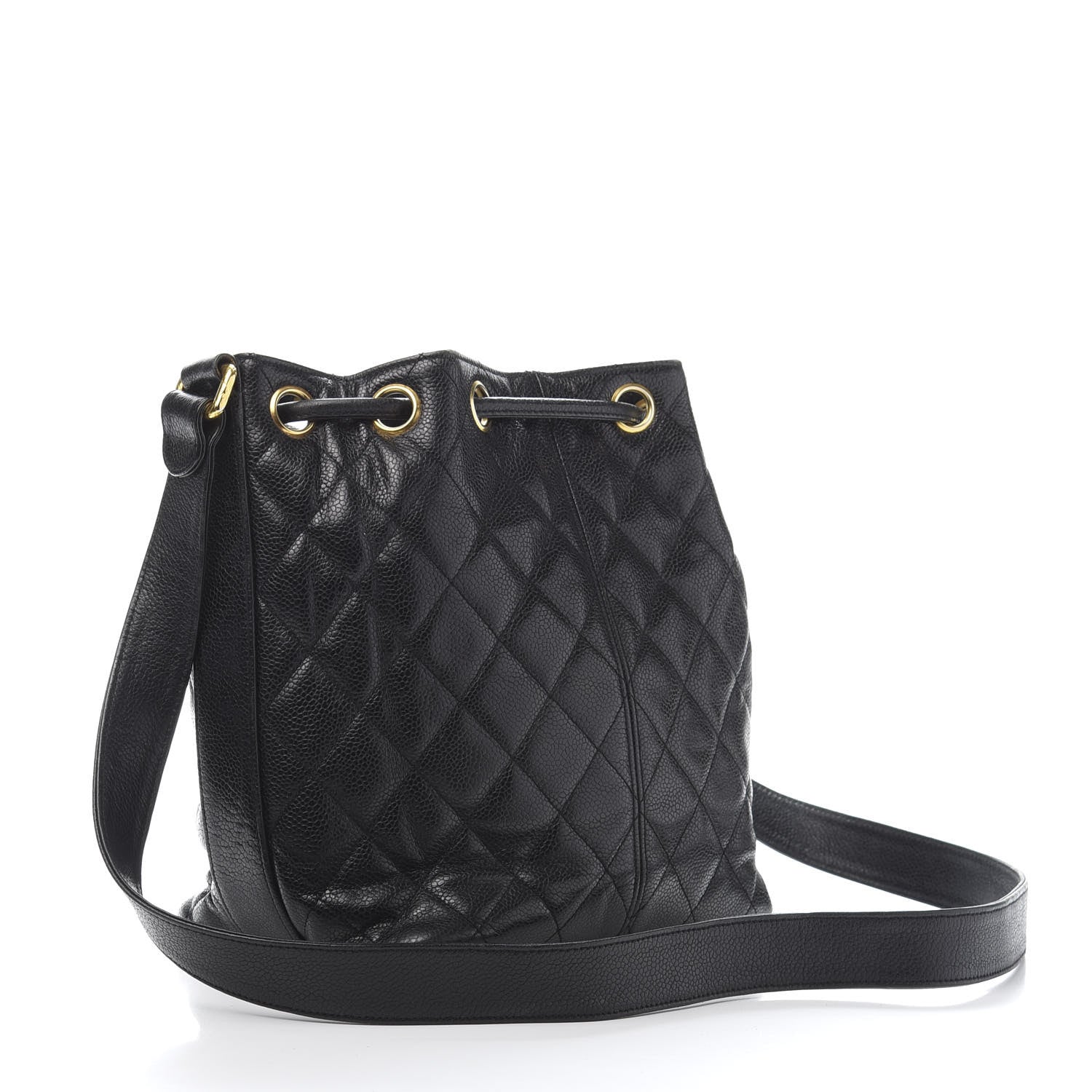 Chanel Caviar Quilted Drawstring Shoulder Bag Black 4 of 16