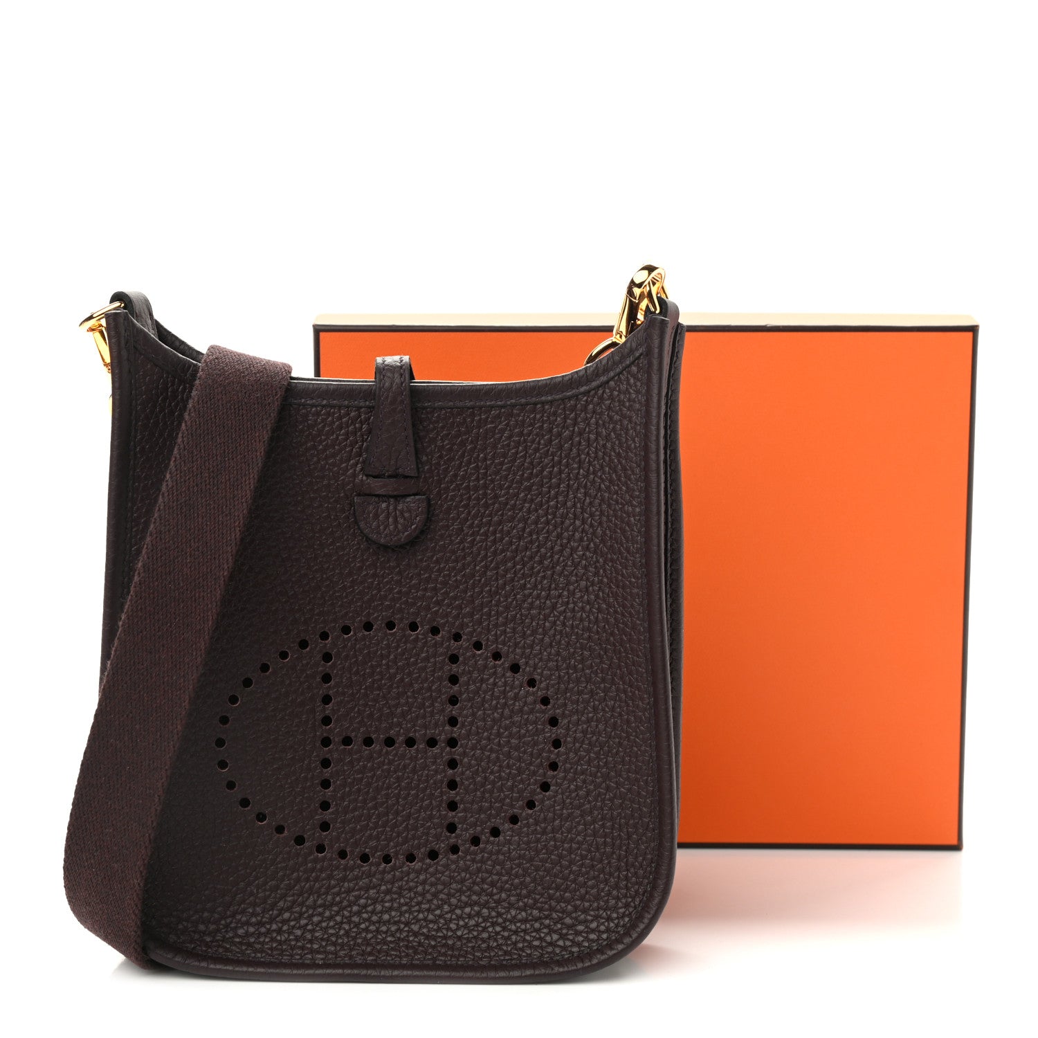 Hermes Taurillon Clemence Evelyne TPM Rouge Sellier 10 of 10