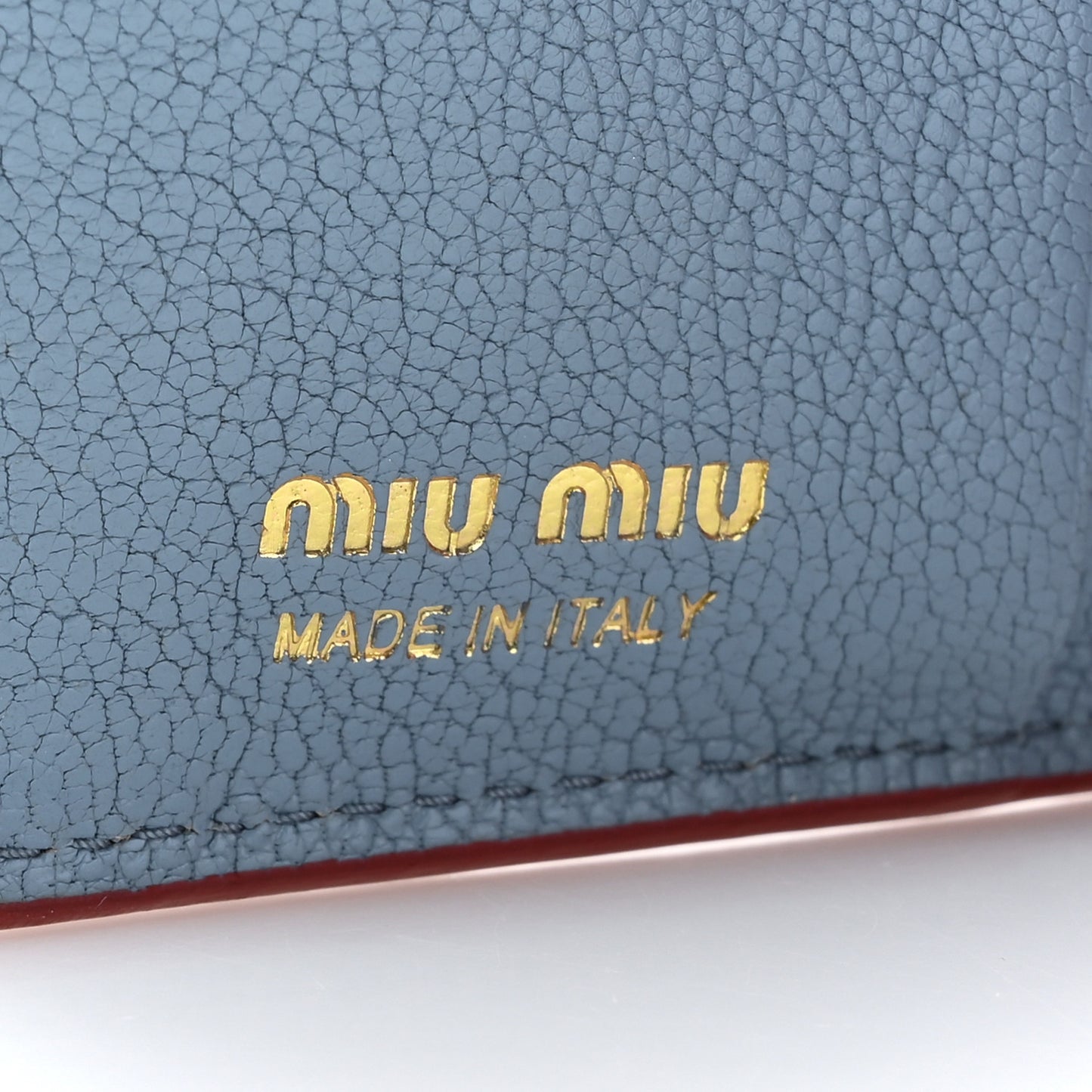 Goatskin Madras Love Wallet Blue Red
