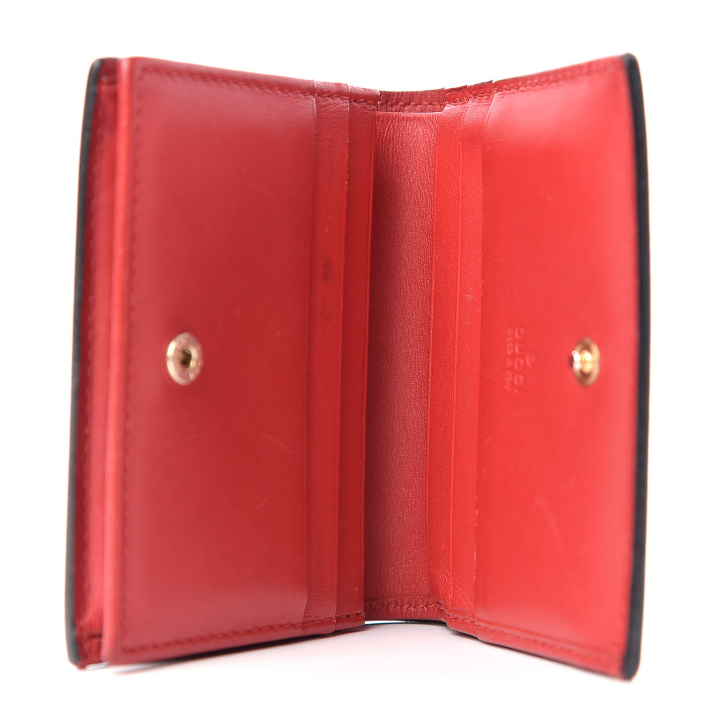 GG Supreme Monogram Blooms Card Case Beige Blue Navy Hibiscus Red