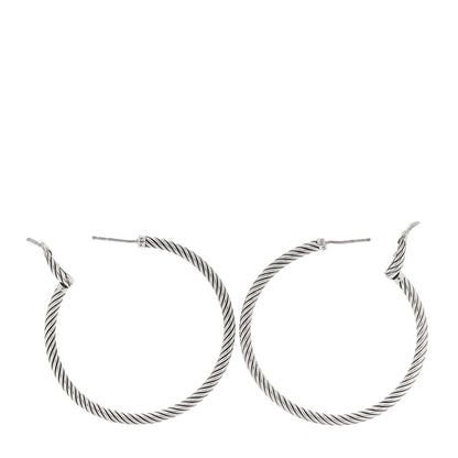 David Yurman Sterling Silver Medium Cable Classics Hoop Earrings 3 of 5