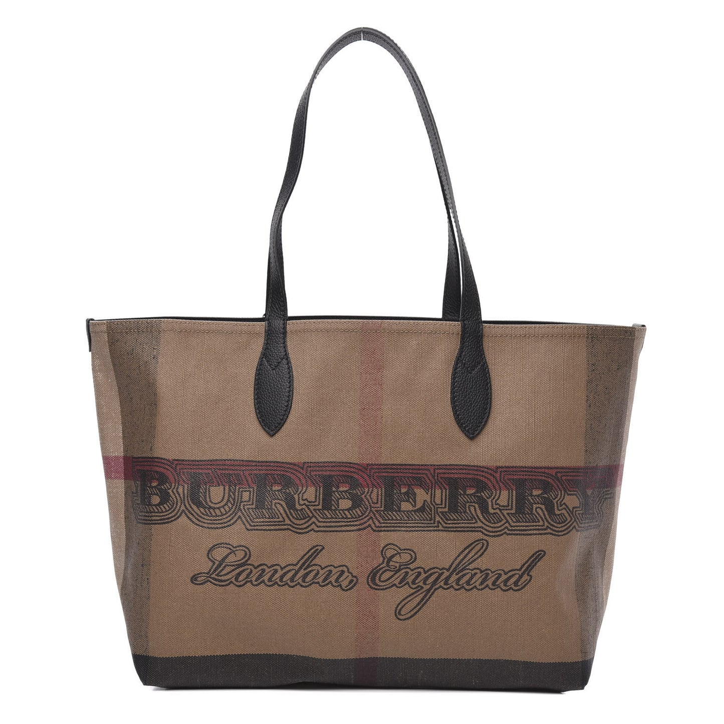 Coated Canvas Mega Check Medium Doodle Tote Black