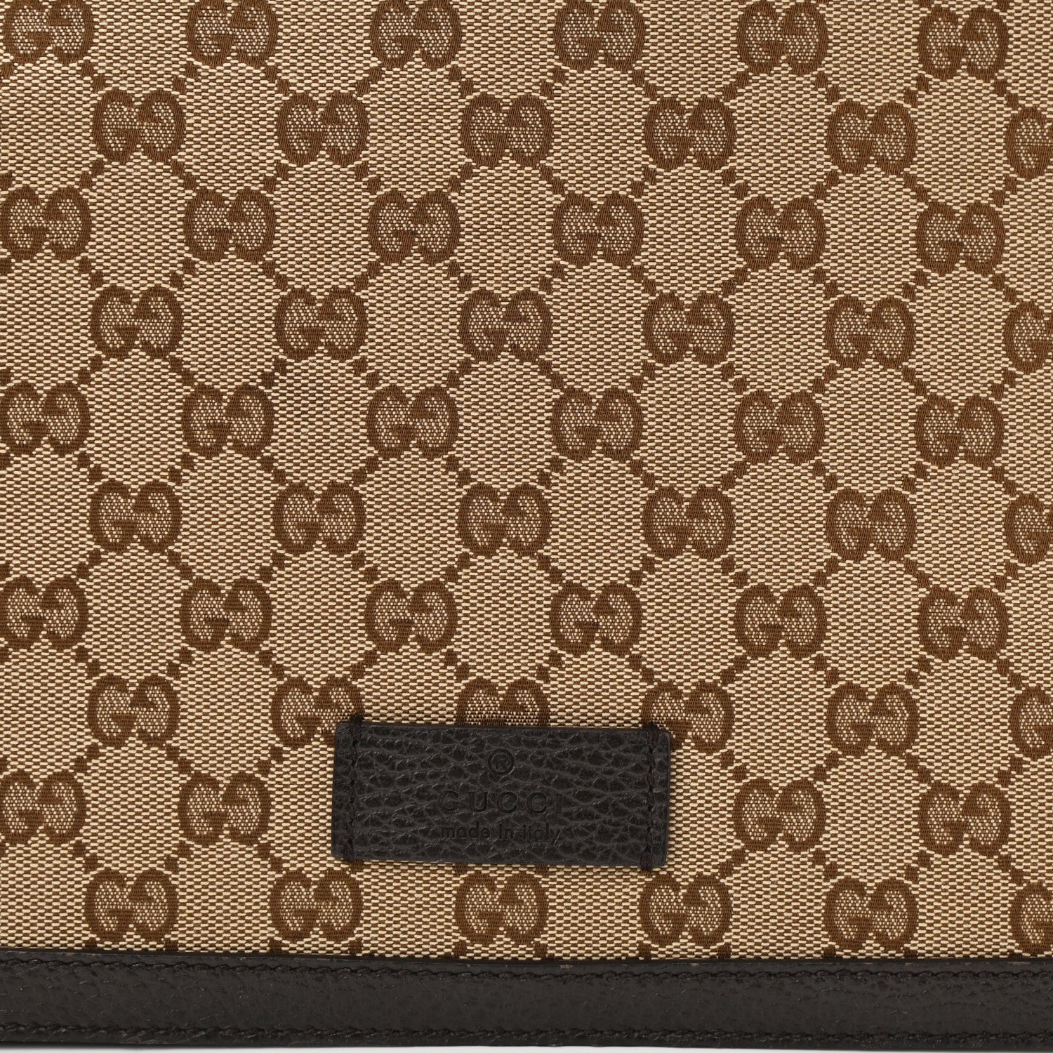 Gucci Monogram Large Flap Messenger Bag Beige Dark Brown 7 of 10