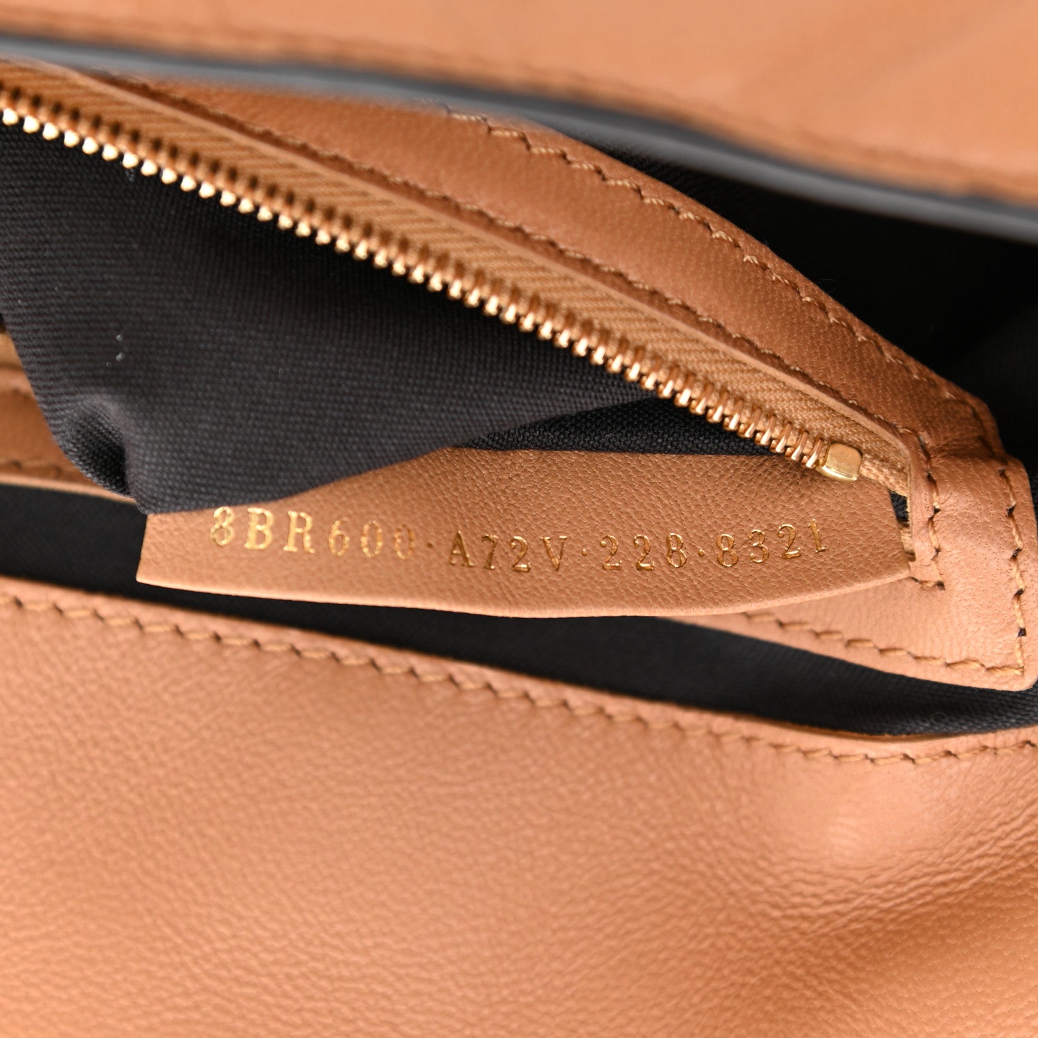 Fendi Nappa FF 1974 Embossed Baguette Miele Scuro 8 of 9