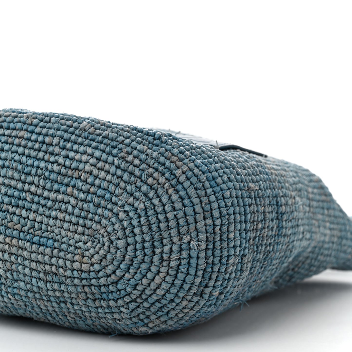Raffia Mini Slit Tote Bag Blue