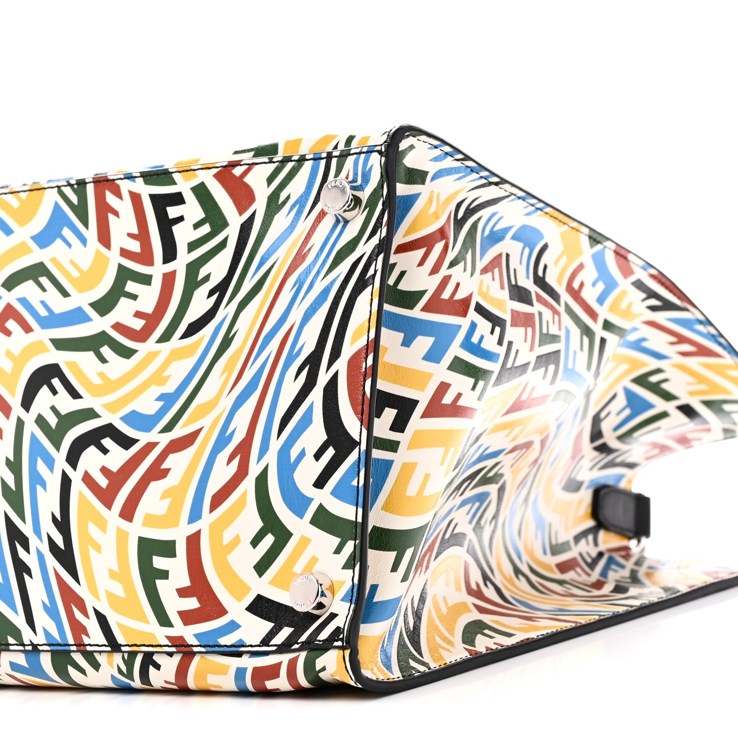 X SARAH COLEMAN Vitello Grace Light FF Vertigo Shopping Tote White Ice Multicolor