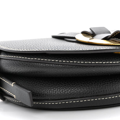 Chloe Grained Calfskin Small Darryl Saddle Crossbody Bag Black 8 of 9