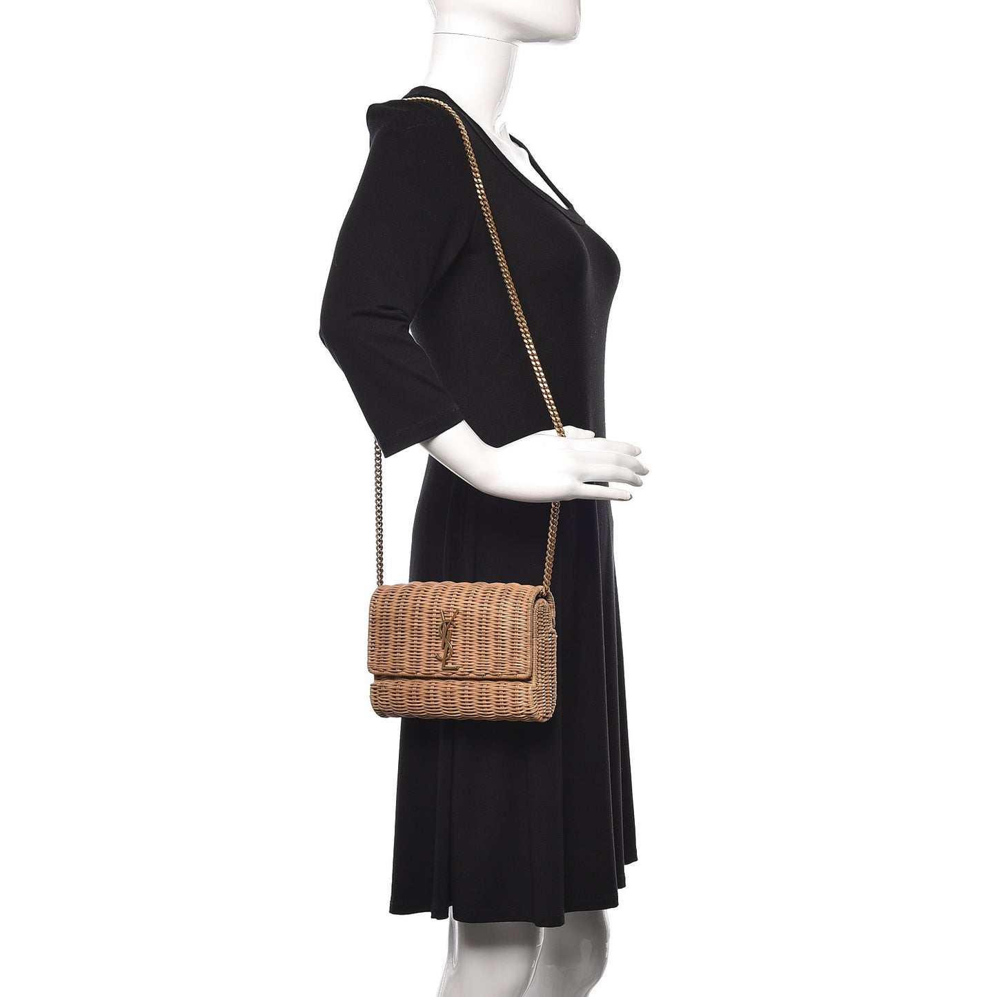 Wicker Small Monogram Kate Satchel Naturale