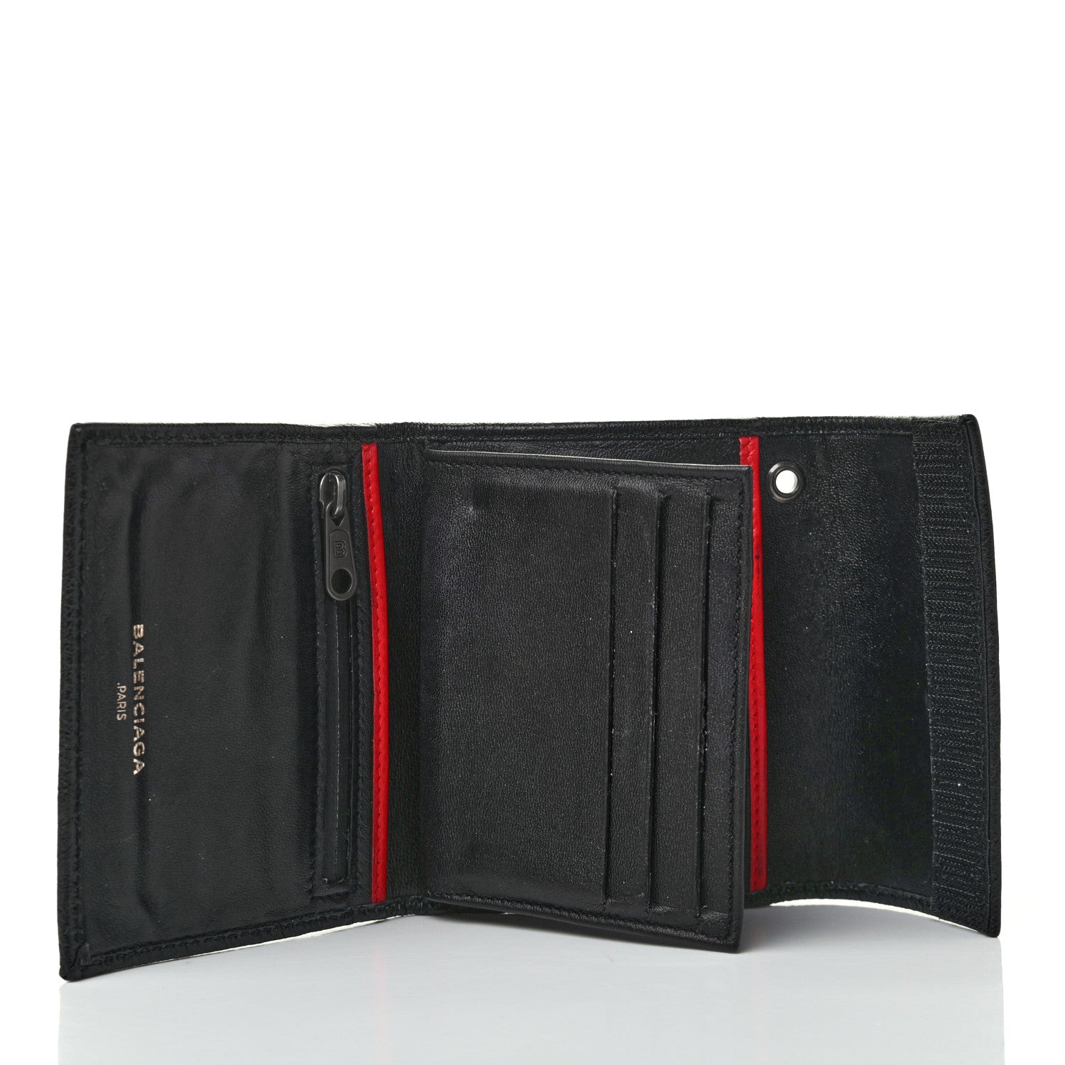 Balenciaga Agneau Compact Wallet Rouge Vif Black 5 of 10