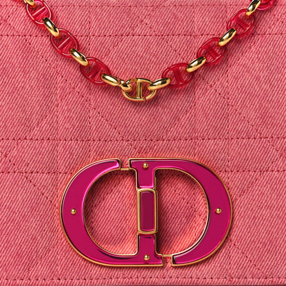 Christian Dior Denim Macrocannage Medium Caro Bag Fuchsia Multicolor 8 of 10