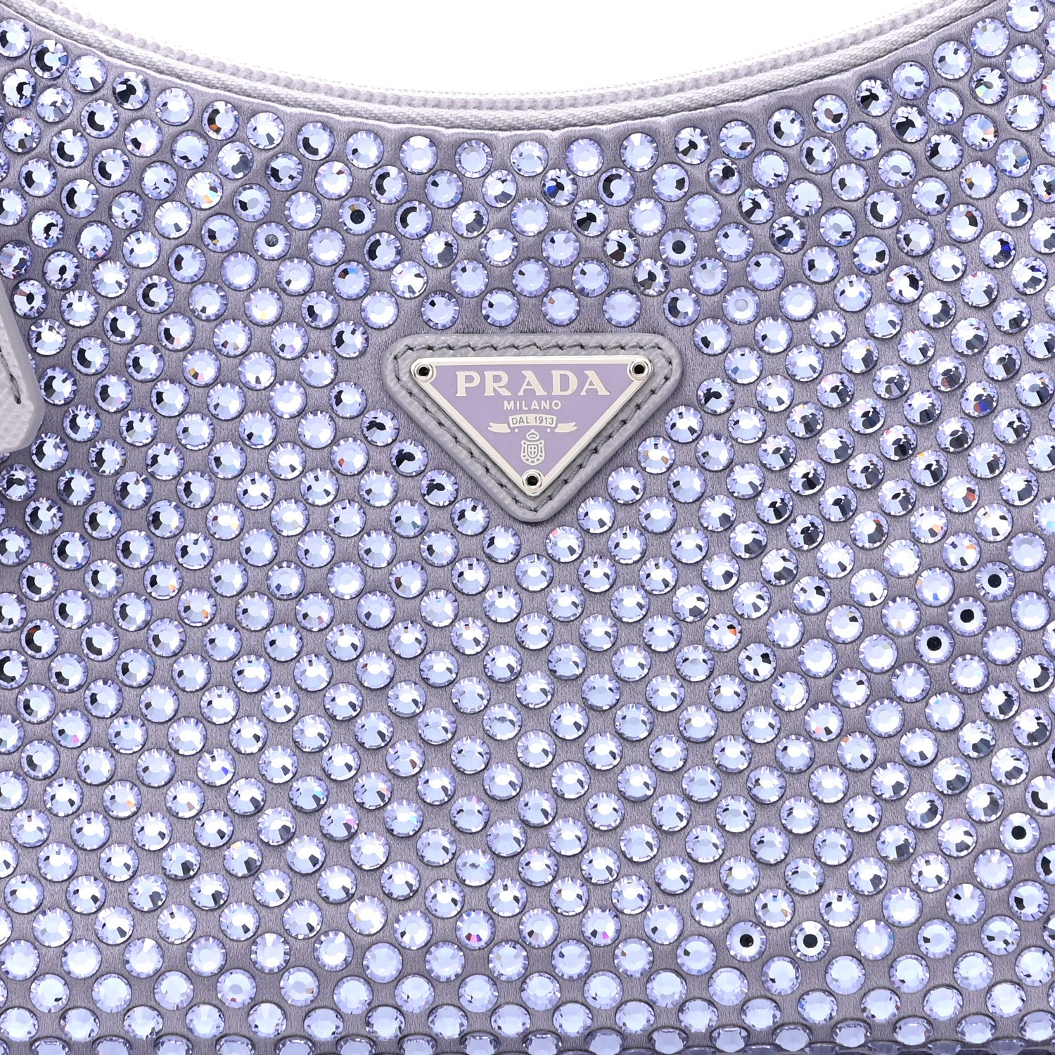 Prada Satin Crystal Mini Re-Edition 2000 Bag Glicine 8 of 10