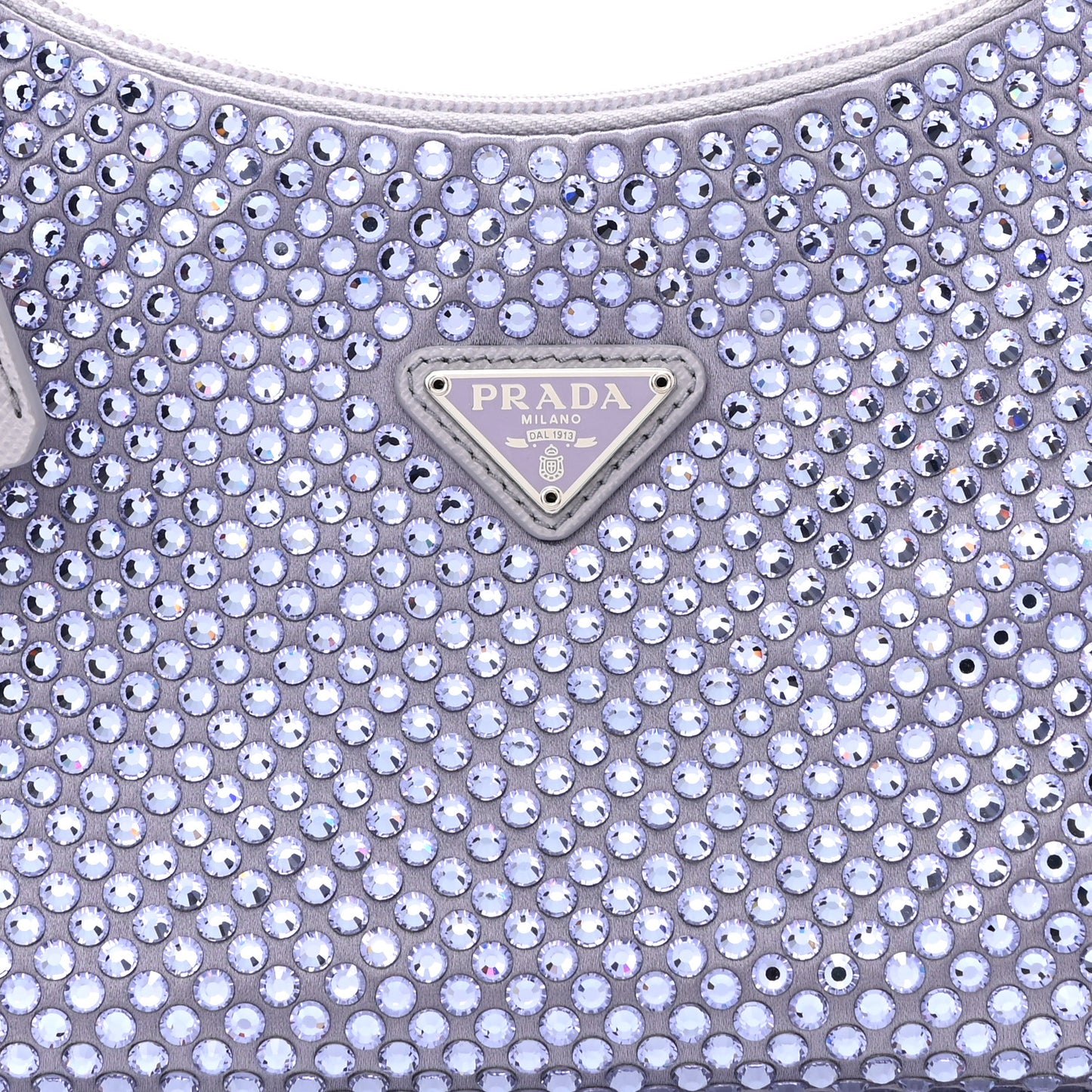 Satin Crystal Mini Re-Edition 2000 Bag Glicine