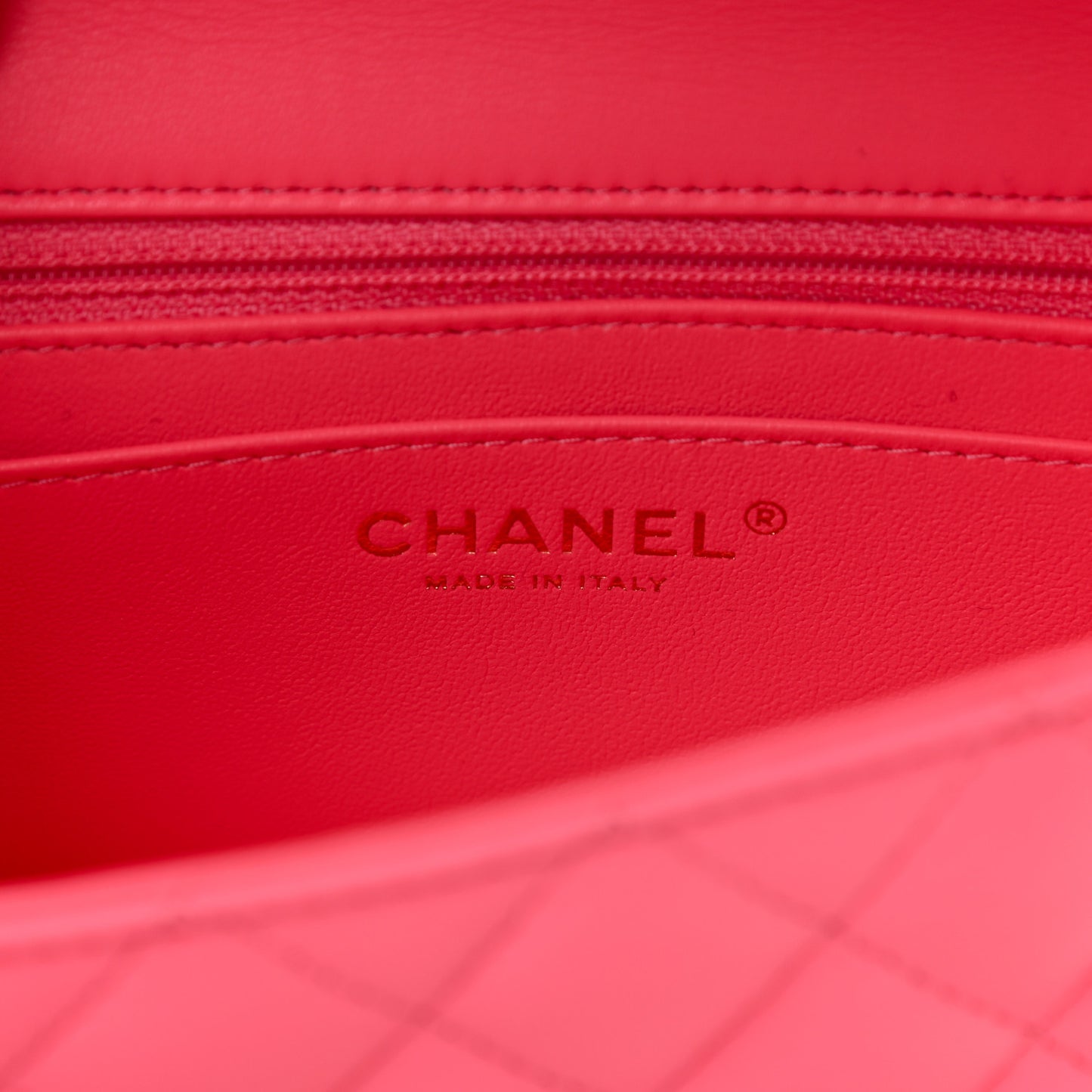 Lambskin Quilted Mini Rectangular Flap Pink