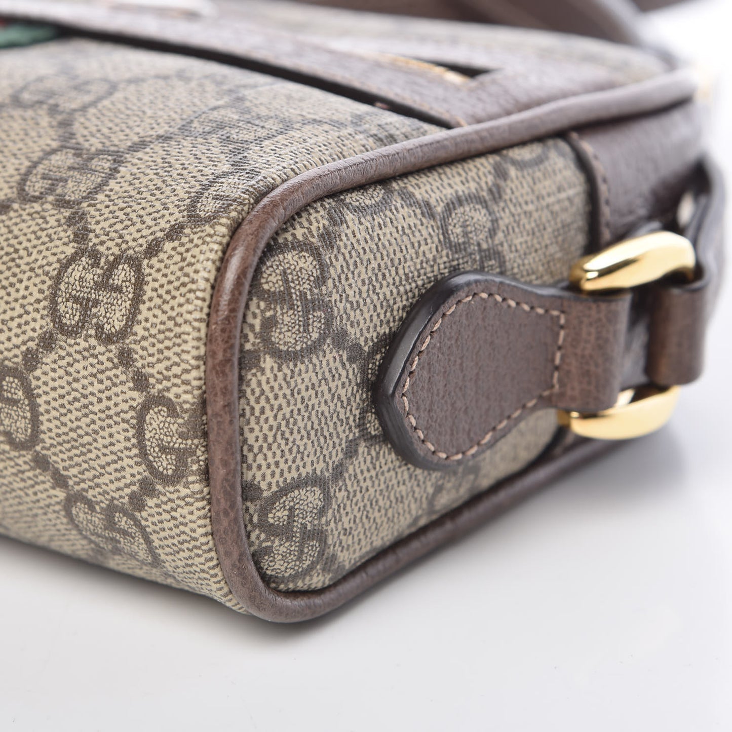 GG Supreme Monogram Web Mini Ophidia Shoulder Bag Brown