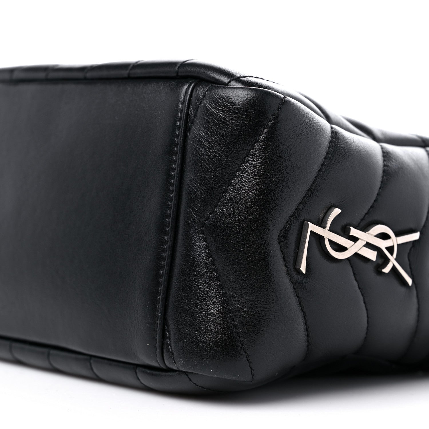 Saint Laurent Calfskin Y Quilted Monogram Small Loulou Bowling Bag Black 10 of 11