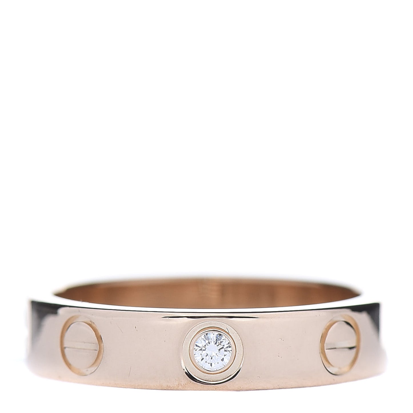 18K Pink Gold Diamond 4mm LOVE Wedding Band Ring 47 4