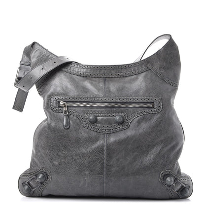 Balenciaga Agneau Giant Brogues Hardware Besace Hobo Storm 1 of 12
