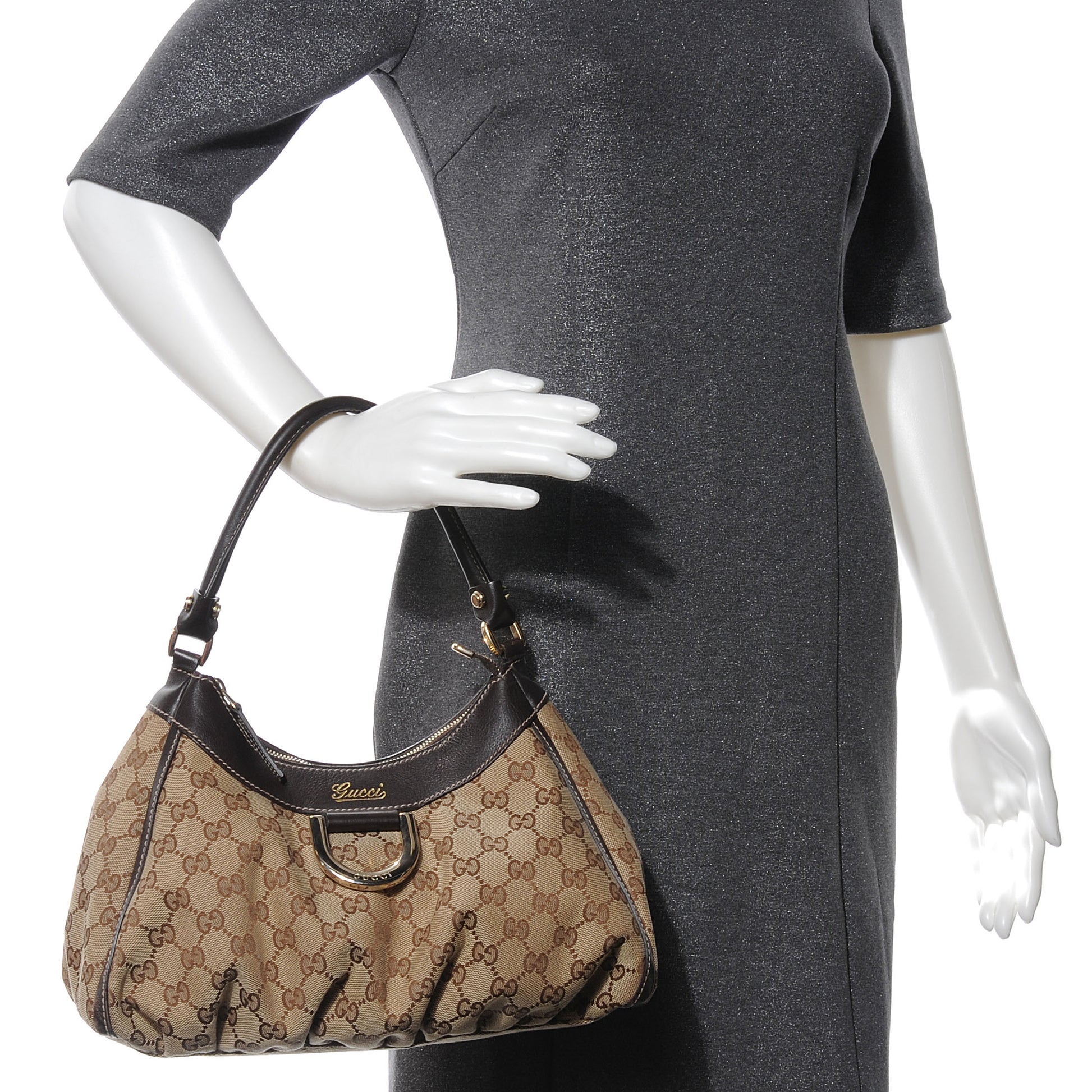 Gucci Monogram Medium D Gold Ring Hobo 2 of 8