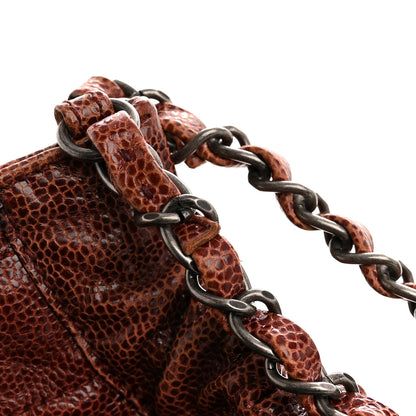 Chanel Crumpled Grained Calfskin Quilted Medium Elastic Tote Burgundy 12 of 12