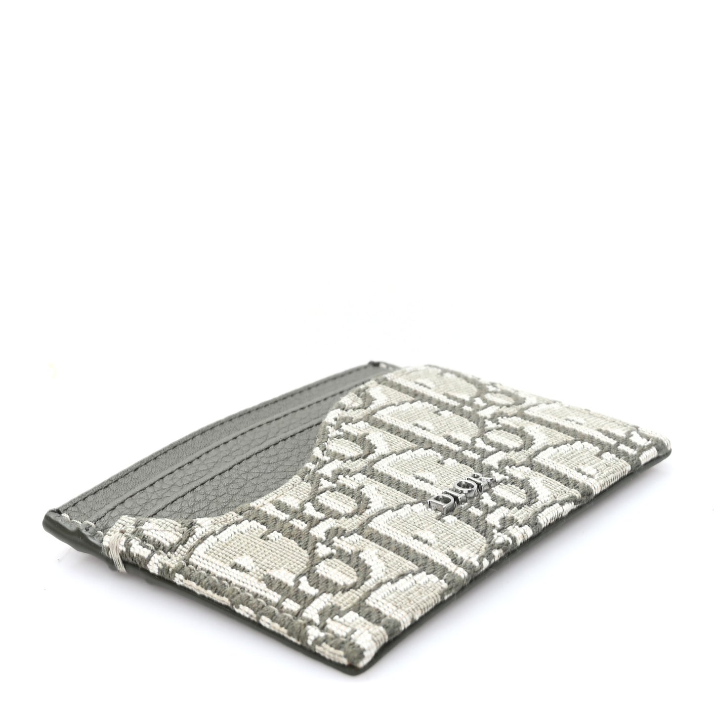 Oblique Grained Calfskin Marquetry Saddle Card Holder Green