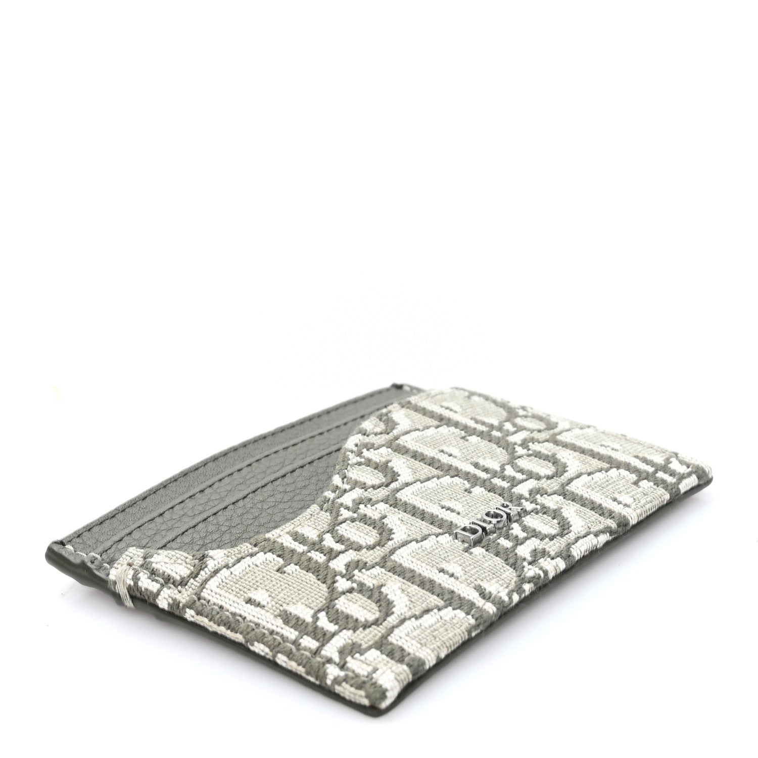 Christian Dior Oblique Grained Calfskin Marquetry Saddle Card Holder Green 4 of 7