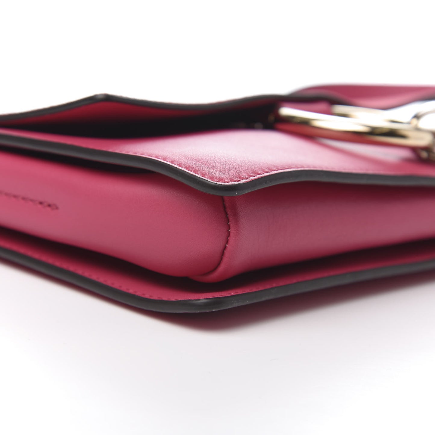 Suede Calfskin Small Faye Shoulder Bag Fuchsia Rose