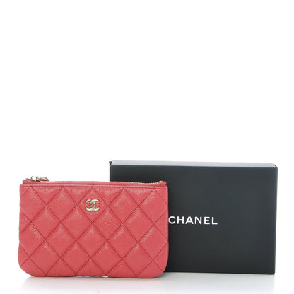 Chanel Caviar Quilted Small Cosmetic Case Dark Pink 8 of 8