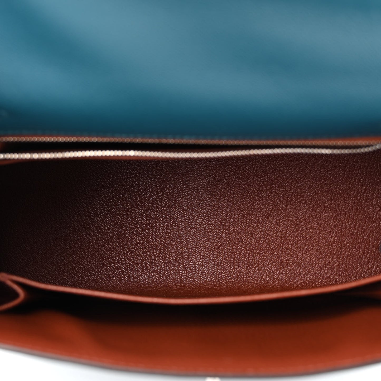 Madame Calfskin Verso Kelly Sellier 25 Vert Bosphore Sienne