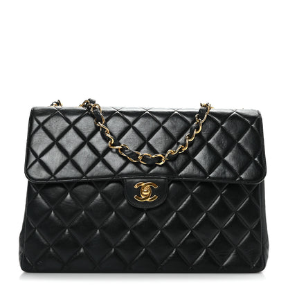 Chanel Lambskin Quilted Jumbo Single Flap Black 1 of 9
