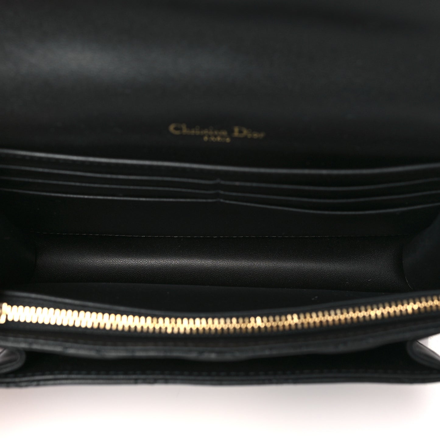 Lambskin Cannage Lady Dior Chain Pouch Black