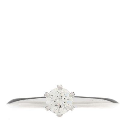 Tiffany Platinum Diamond .37ct Solitaire Engagement Ring 52 6 1 of 6