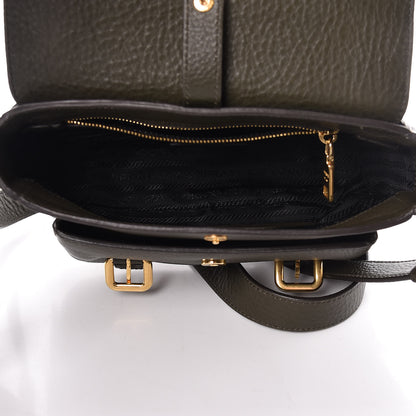 Prada Vitello Daino Messenger Bag Militare 5 of 13