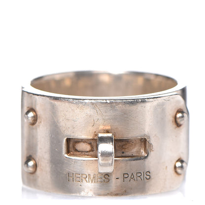 Hermes Sterling Silver Kelly Lock Ring 55 1 of 5