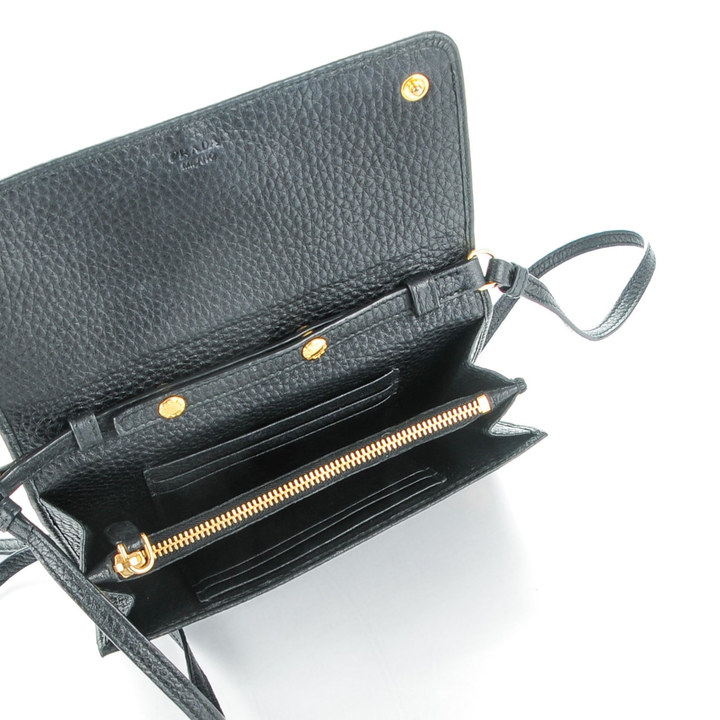 Vitello Daino Metal Mini Crossbody Nero Black