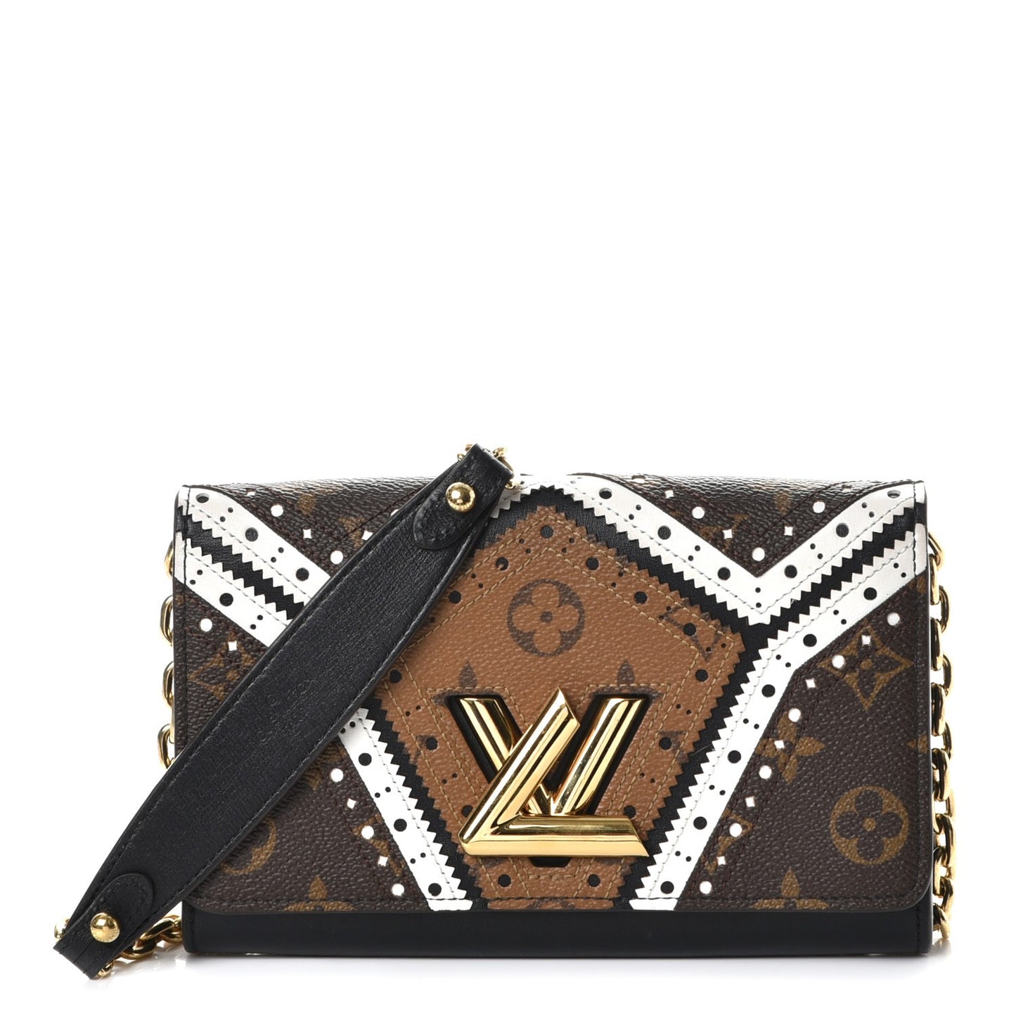 Veau Satin Monogram Twist Chain Wallet