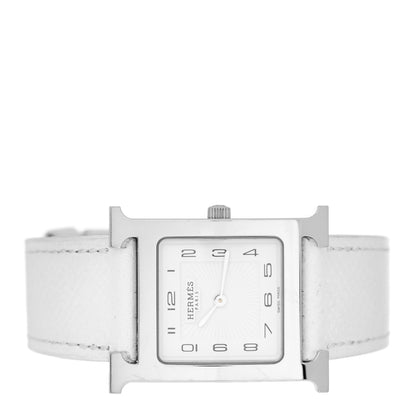 Hermes Stainless Steel Epsom 26mm Heure H Hour Quartz Watch Blanc 2 of 5