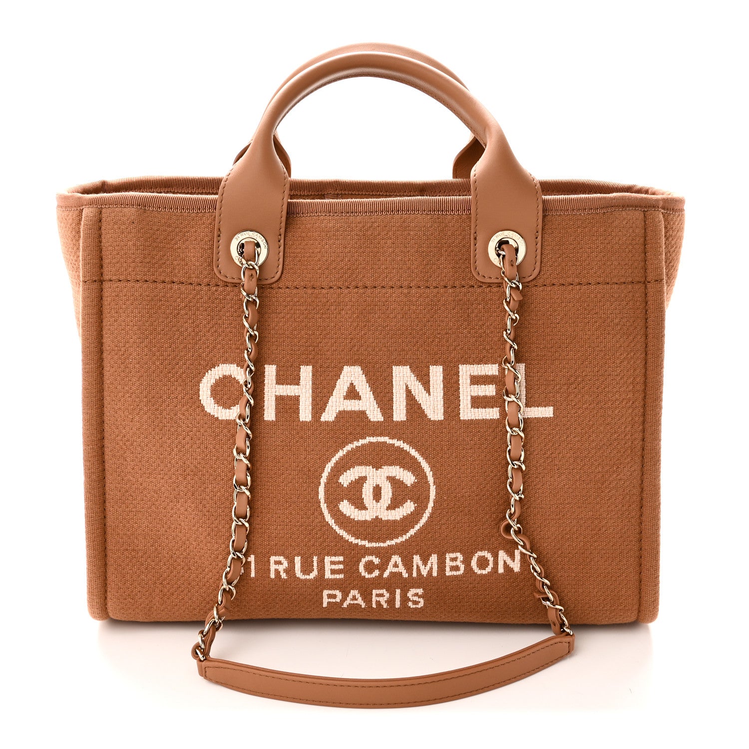 Chanel Mixed Fibers Small Deauville Tote Camel 1 of 12