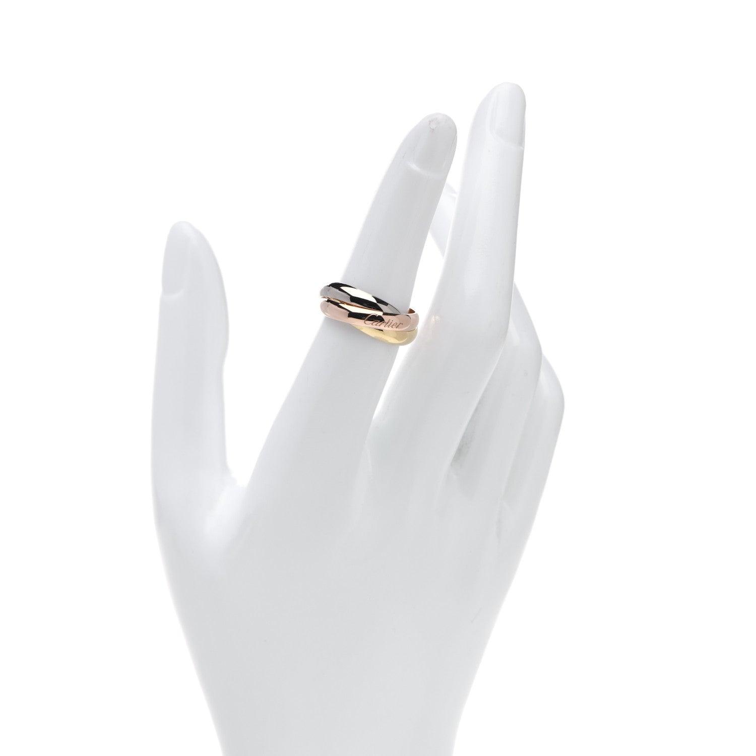 Cartier 18K Pink Yellow White Gold Trinity Ring 52 6 2 of 6