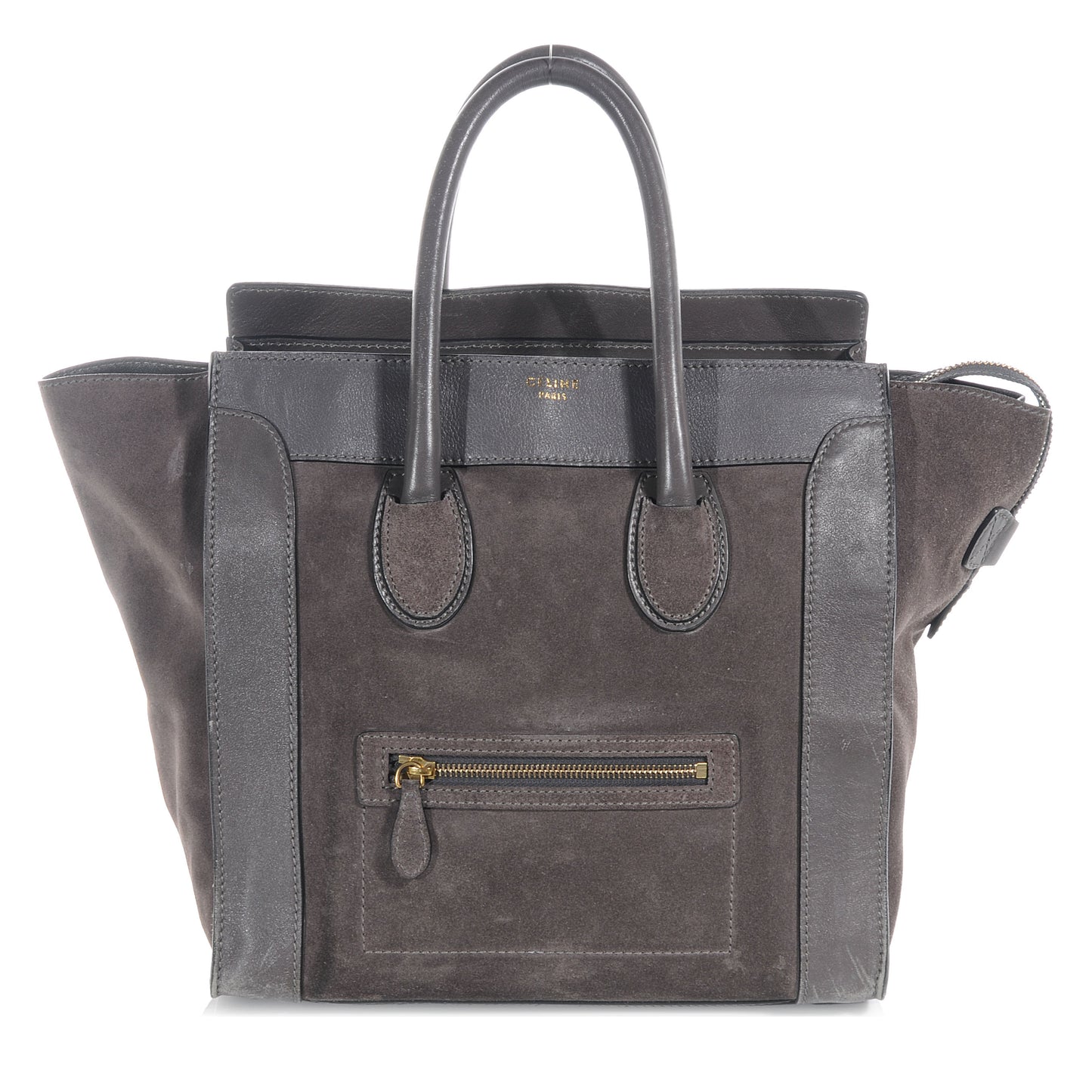 Calfskin Suede Mini Luggage Gray