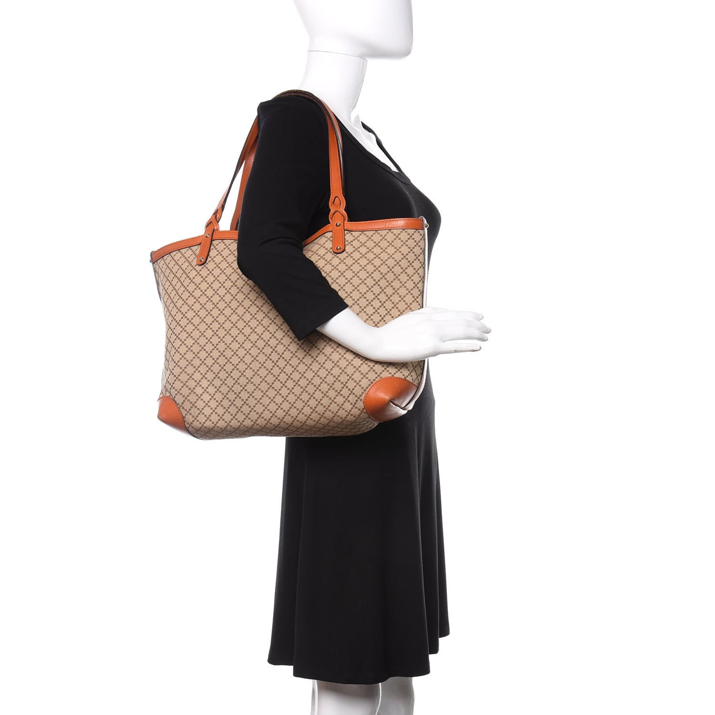 Diamante Medium Craft Tote Beige Sun Orange