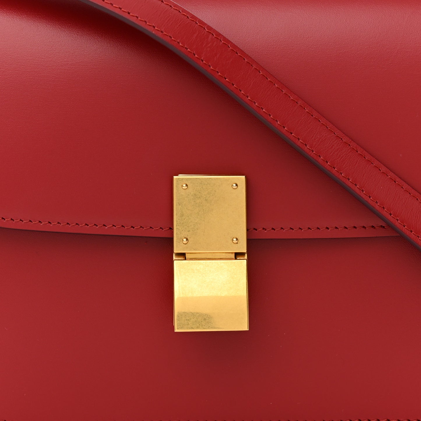 Box Calfskin Teen Classic Box Flap Bag Red